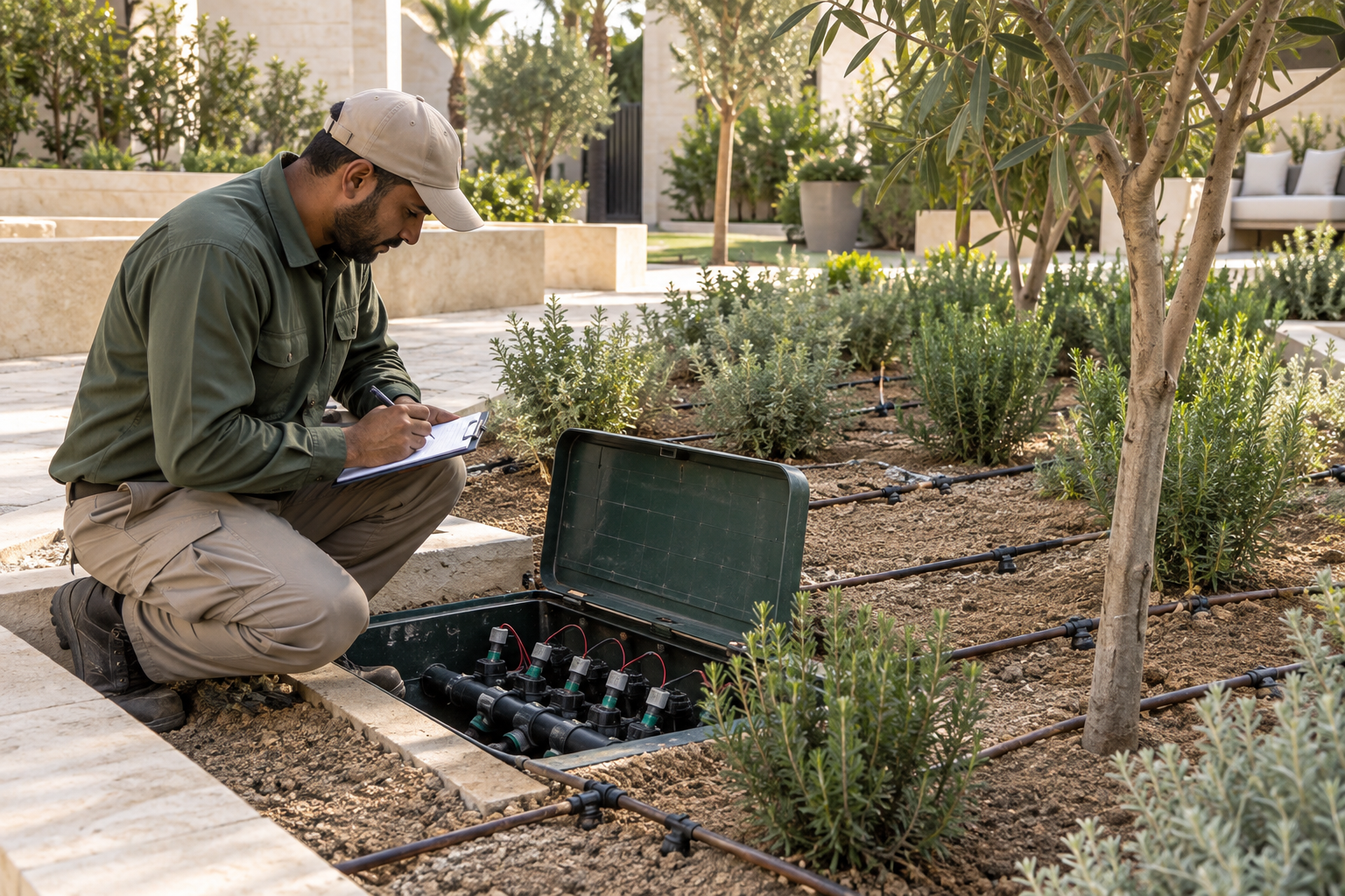 Irrigation watering established planting